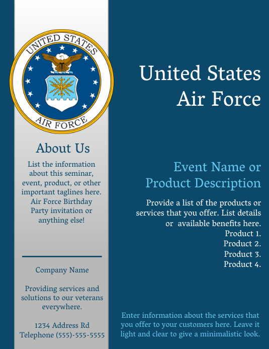 Military Information - Air Force Template | PosterMyWall