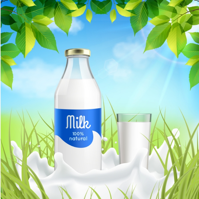 Milk bottle glass nature design Template | PosterMyWall