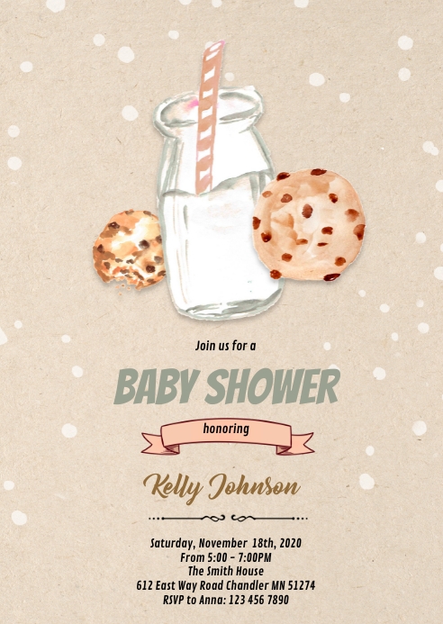 Milk cookies shower birthday Template | PosterMyWall