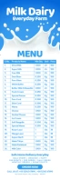 Milk Dairy Menu Banner Template
