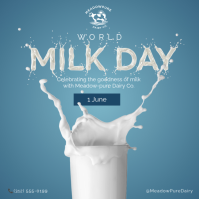 Milk Day Square Fun Typography Template Квадрат (1 : 1)