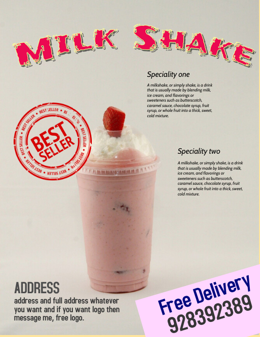 milk shake Template | PosterMyWall
