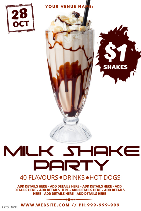 Milk Shake Party Poster Template | PosterMyWall