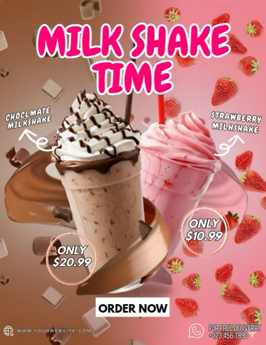 Copy of MILK SHAKE TIME | PosterMyWall