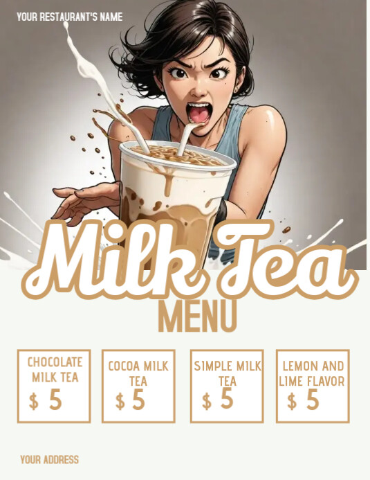 MILK TEA MENU Template | PosterMyWall