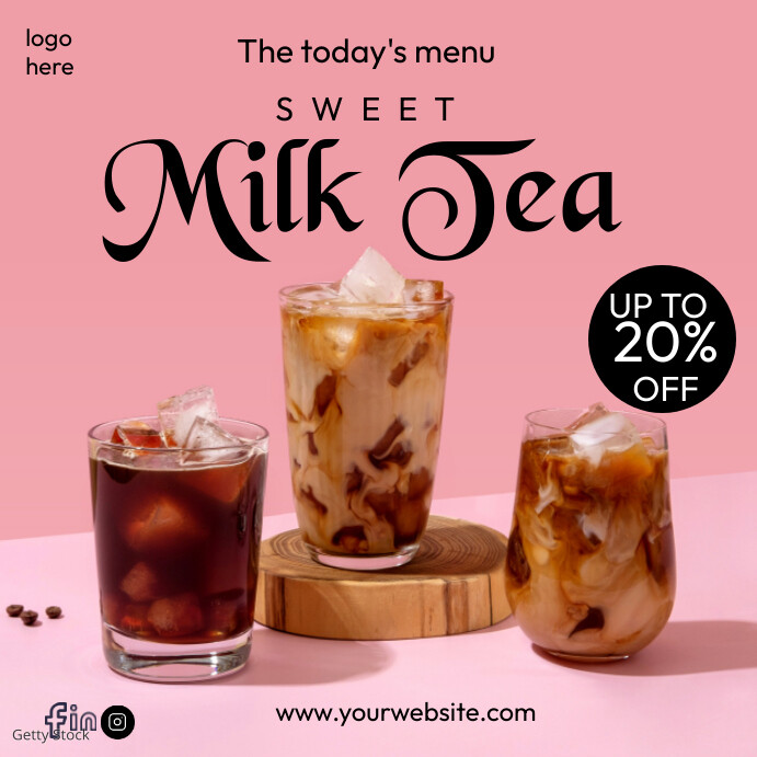 milk tea menu Template | PosterMyWall