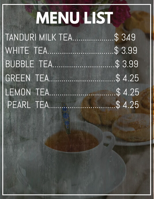 Plantilla de Milk Tea Menu | PosterMyWall