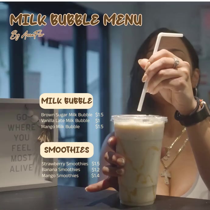 milk tea menu Template | PosterMyWall