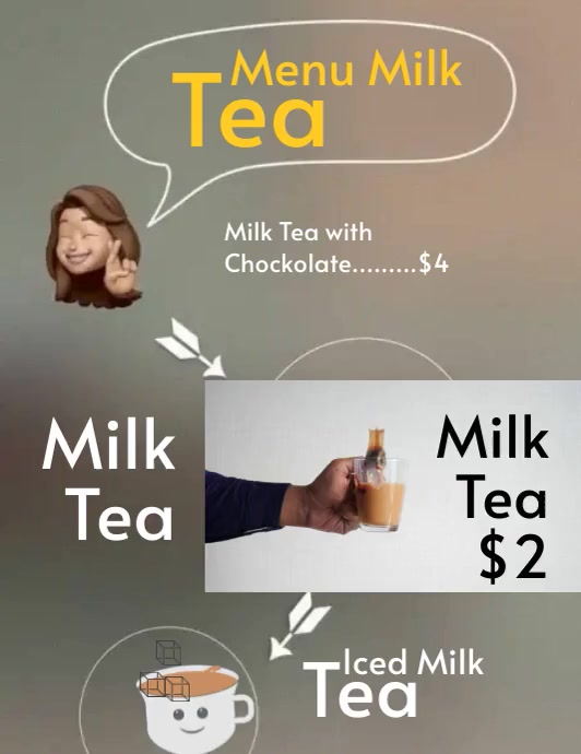 Milk tea menu Template | PosterMyWall