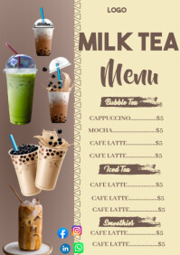 Milk Tea Menu template | PosterMyWall