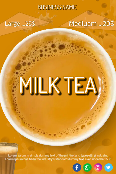 Plantilla de milk tea menu | PosterMyWall