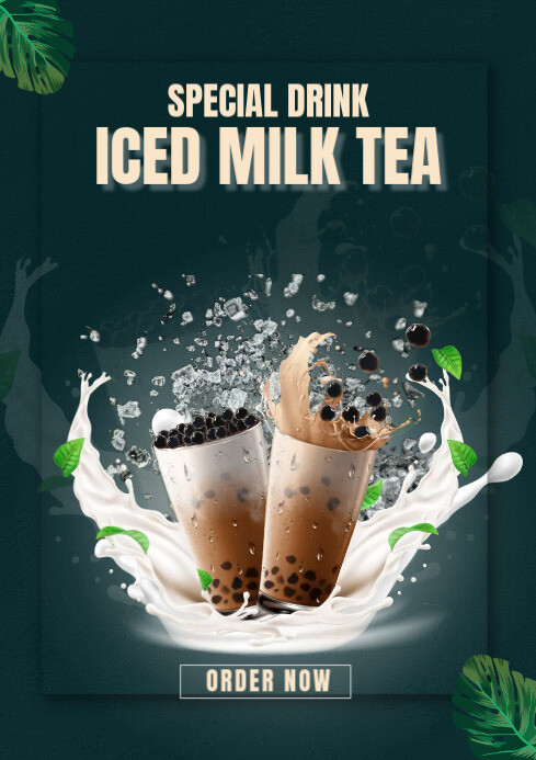 milk tea menu template | PosterMyWall
