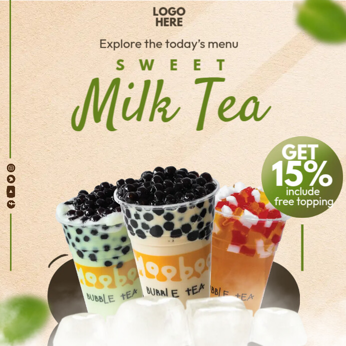 Copy of Milk Tea Promo Ads | PosterMyWall