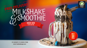 Milkshake & Smoothie promo Digitalt display (16:9) template