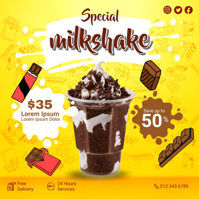 Milkshake Ads Template | PosterMyWall