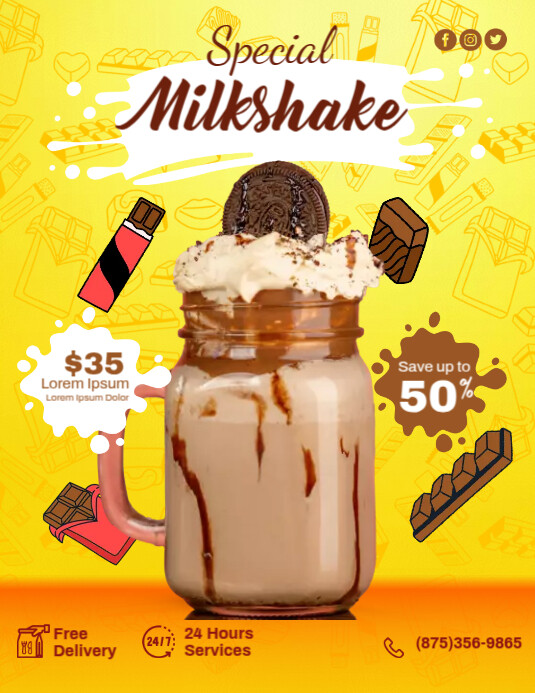 Milkshake Ads Template | PosterMyWall