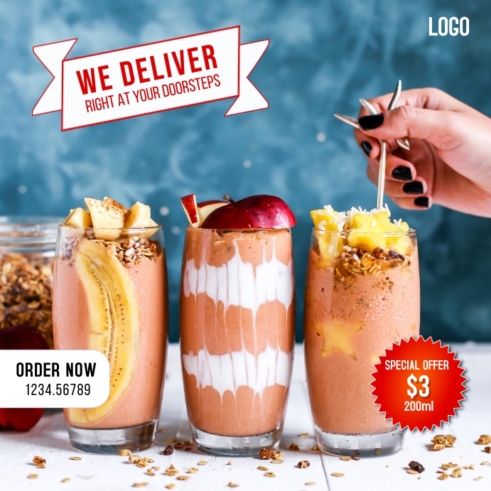 Milkshake Delivery Template | PosterMyWall