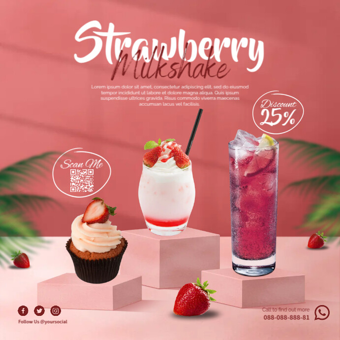 Milkshake Drinks Ads Template | PosterMyWall
