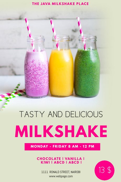 MILKSHAKE FLYER Template | PosterMyWall