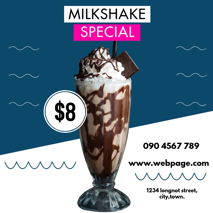 MILKSHAKE FLYER Template | PosterMyWall
