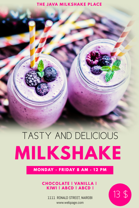 MILKSHAKE FLYER Template | PosterMyWall