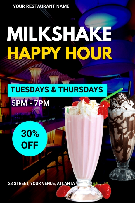 Milkshake flyer Template | PosterMyWall