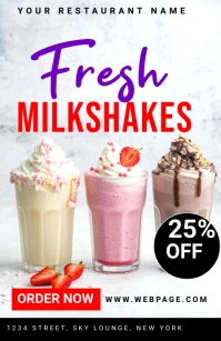 milkshake flyers Tabloid template