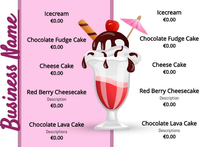 Milkshake Menu Layout Milkshake/icecream Template | PosterMyWall