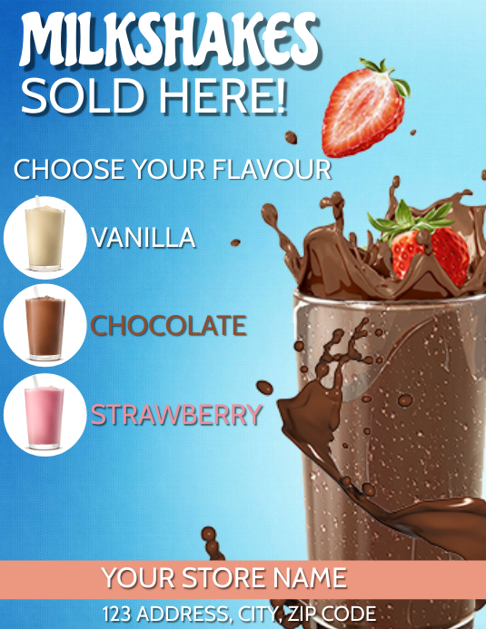 Milkshake Shop Flyer Template | PosterMyWall