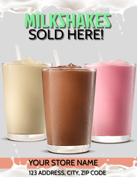 Milkshake Shop Flyer Template | PosterMyWall