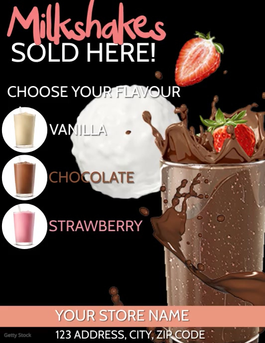Milkshake Shop Video Flyer Template | PosterMyWall