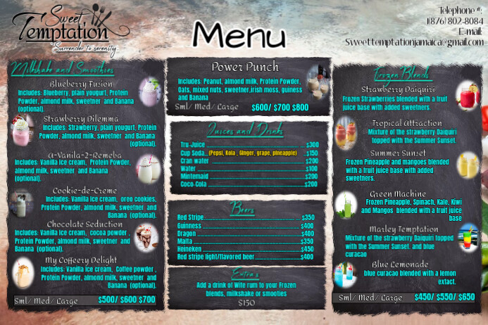 Milkshake Menu Layout milkshake smoothie menu Template | PosterMyWall