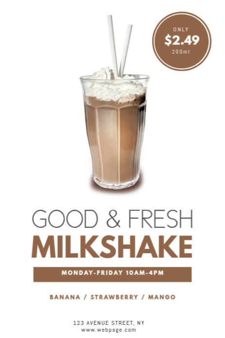 Milkshake stand flyer design template | PosterMyWall