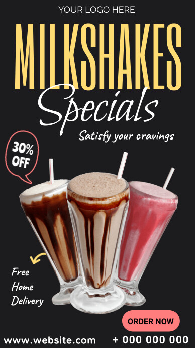 Milkshakes menu Template | PosterMyWall
