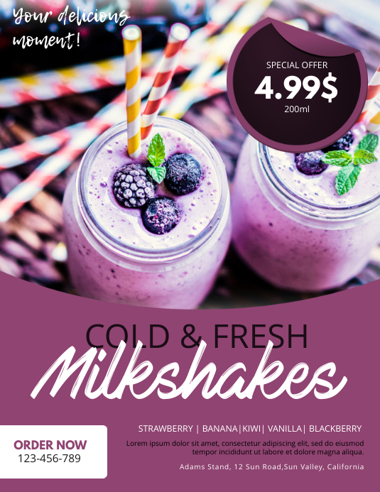MilkShakes Stand Flyer Design Template | PosterMyWall