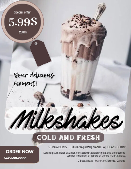 MilkShakes Stand Flyer Design Template | PosterMyWall