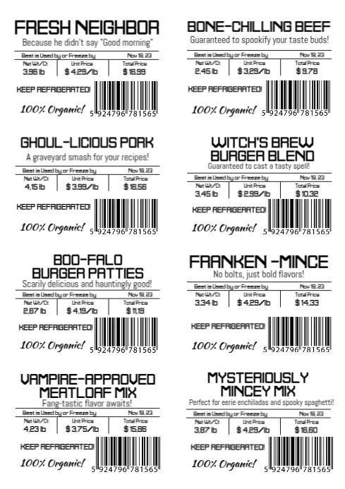 Beef Label Example