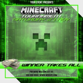 MINECRAFT AD SOCIAL MEDIA Square (1:1) template