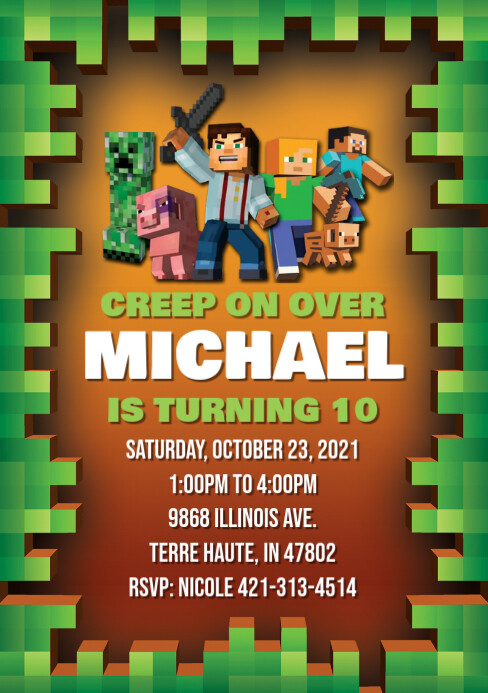Minecraft Birthday Invitation Printables Minecraft Birthday Invitation Printables