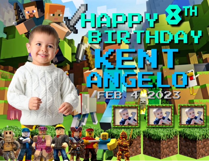 Minecraft Birthday Template PosterMyWall