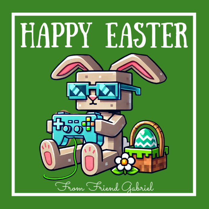 Minecraft Bunny Easter, happy easter Iphosti le-Instagram template