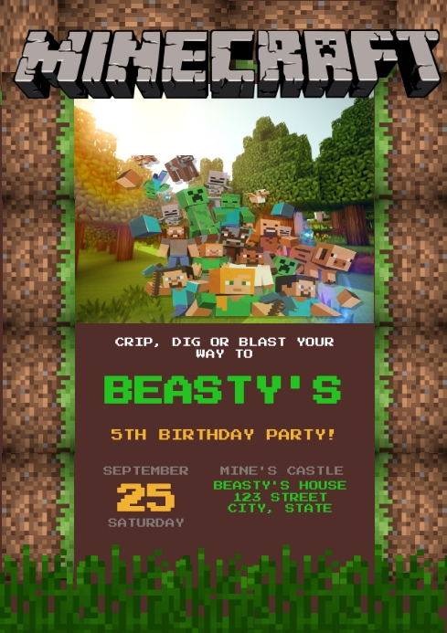 Minecraft Template PosterMyWall