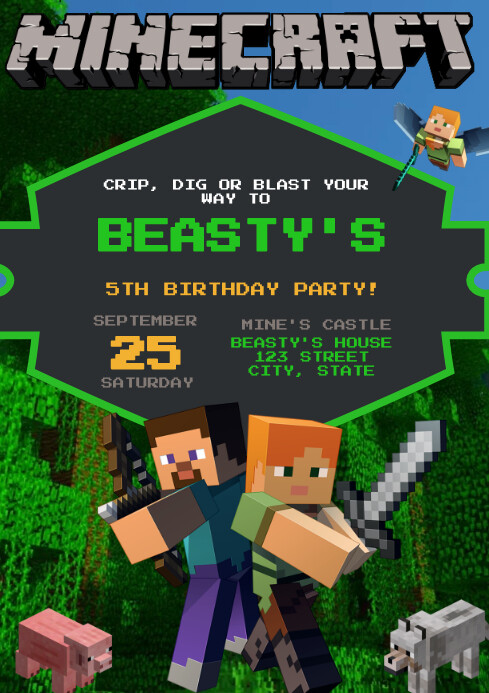 Minecraft Template | PosterMyWall