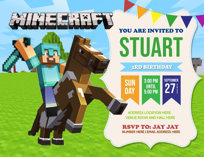 Minecraft Course Flyer Modèle Minecraft | PosterMyWall