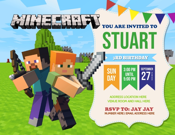 Minecraft Flyer (US Letter) template