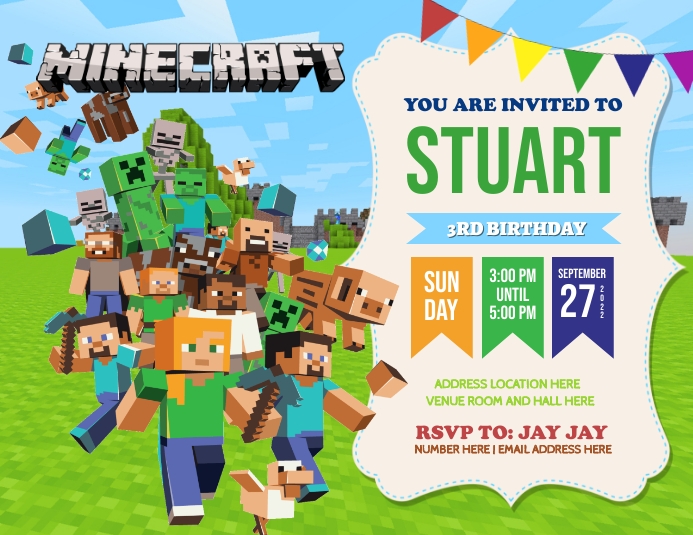 Minecraft Template PosterMyWall