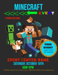 Minecraft Course Flyer Green Minecraft Event Posters Template | PosterMyWall