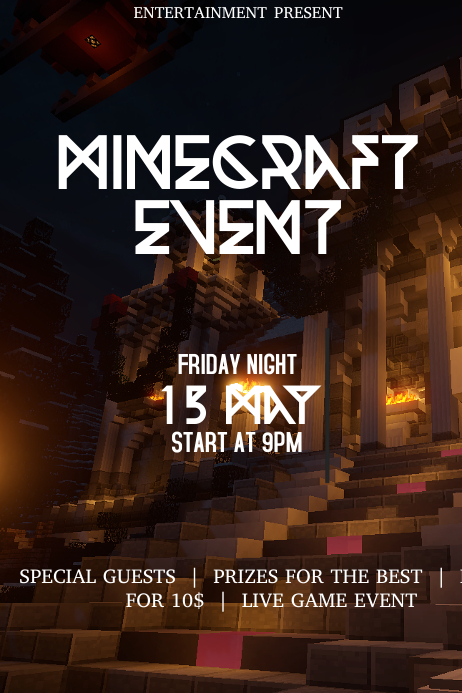 Minecraft event flyer template | PosterMyWall