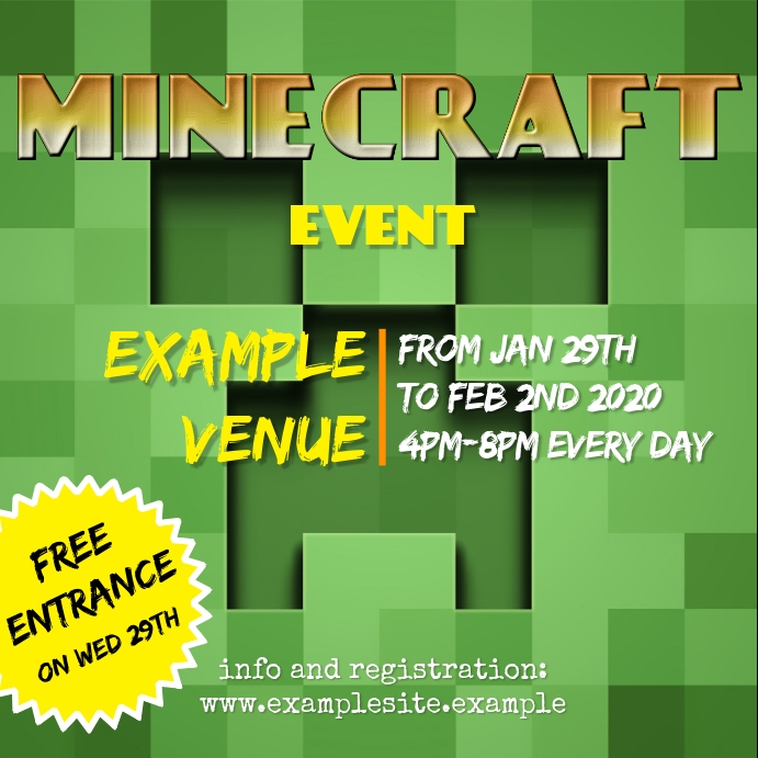 Minecraft Instagram Vorlage Postermywall
