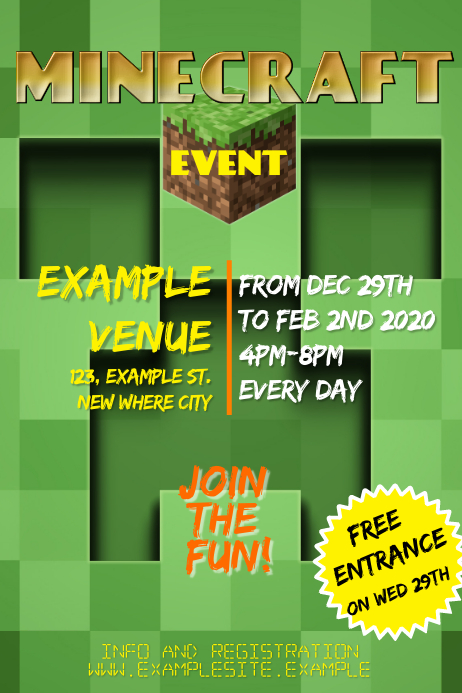 Minecraft Poster Template | PosterMyWall